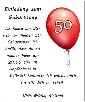 Einladung 50 Geburtstag Lustige Spruche Nette Geburtstagsspruche